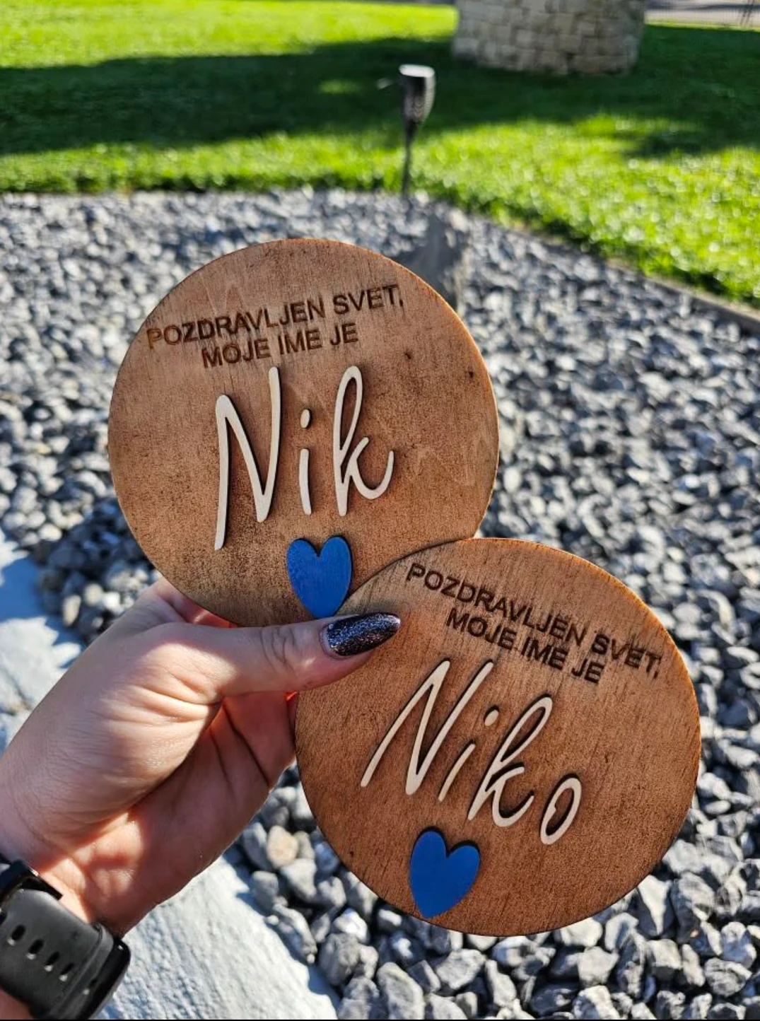 Osebni leseni tablici Nik in Niko